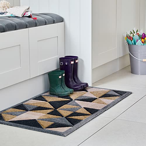 JVL SOLEMATE Hand Carved Trimetric Door Mat, 57 X 100 cm