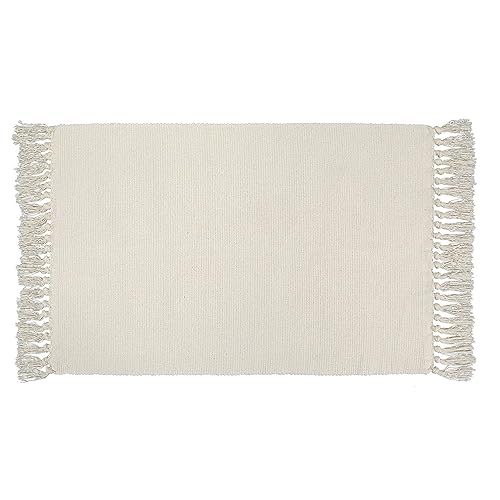 Seavish Black and White Striped Rug, 23.6" x 35.4" Indoor Outdoor Doormats Welcome Mats for Front Door Layered Door Mats Front Porch Mat Handmade