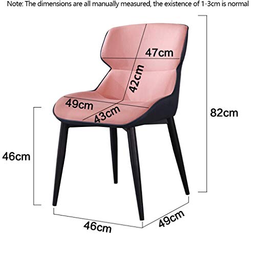 Modern Kitchen Dining Room Chairs Front Cloth Back Leather Dining Chair With Black Metal Legs Backrest Chair Kitchen Living Room Lounge Counter C