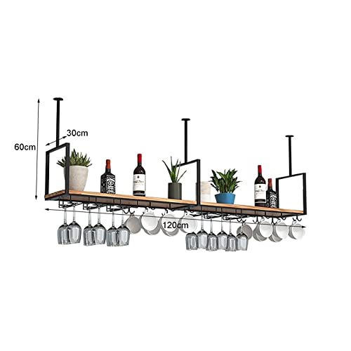 EYLINK Wall Mounted Wine Rack Ceiling Hanging Wine Rack/Plant Rack Roof Wall Hanging Rack European-Style Metal Wine Glass Rack Bar Kitchen Bedroo