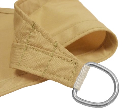 Primrose Kookaburra Waterproof Garden Sun Shade Sail Canopy in Sand 98% UV Block (3.6m Square)