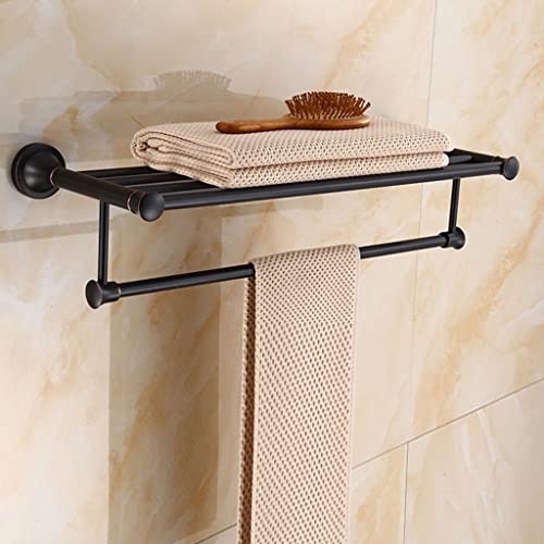 HIGOH Towel Racks,Bathroom Towel Rack Wall Mounted Towel Holder,Bronze Towel Bar,Bath Towel Rack,Orb Towel Shelf,Bathroom European Style Retro Ba