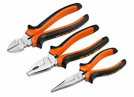 TOOLSTEK WOKIN 3pcs Pliers Set Heavy Duty 6'' Long Nose 6'' Diagonal Cutter Plier 7'' Insulated Combination Pliers Soft Grip Handle Tools Combina