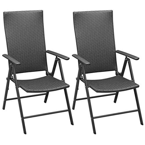 DLOETT Stackable Garden Chairs 2 Pcs Resin Weave Garden Set Outdoor Furniture Easy Assembly (Color : D, Size : Talla �nica)
