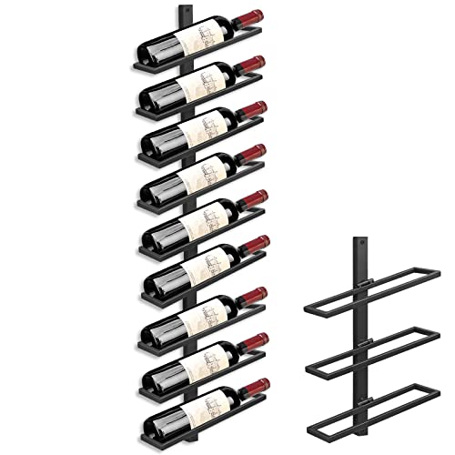 Giyiprpi Wall Wine Rack Bottle Rack for 6 Bottles, Metal Wine Rack Hanging Wall Mounted Wine Bottle Racks, Wall Shelf Wine Storage Rack for Kitch