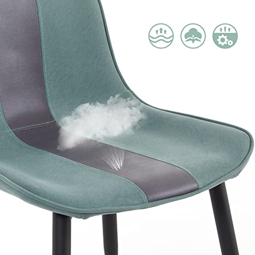 Meerveil Dining Chairs Set of 4, Fabric Upholstered Seat with Metal Legs, Modern Stitching Design for Dining Room Living Room Reception Office, W