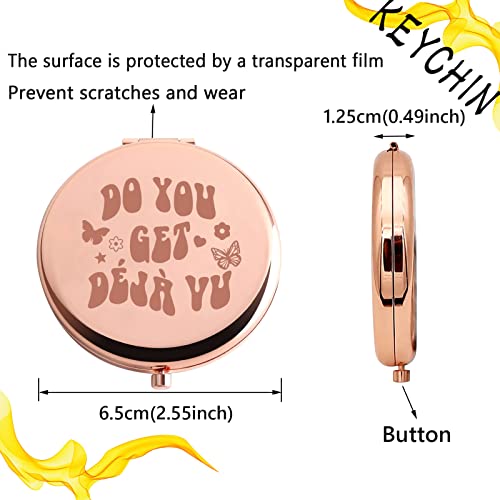KEYCHIN Sour Album Pocket Mirror Rodrigo Fans Gifts Do You Get Deja Vu Sour Song Lyrics Compact Makeup Mirror for Women Girls Teenagers (Deja Vu