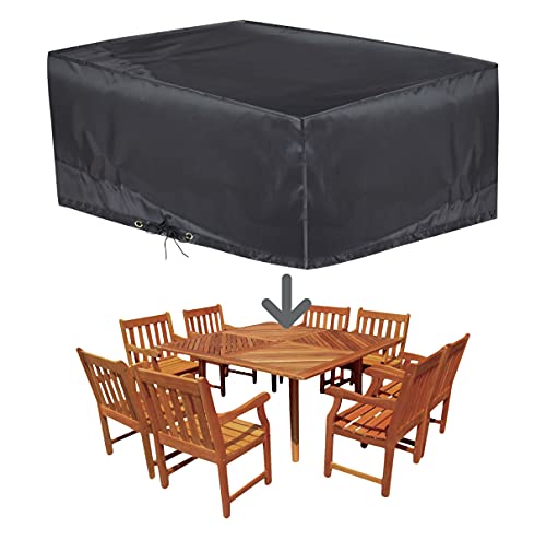 Guilty Gadgets Outdoor Garden Patio Square Table Furniture Waterproof Cover Black Polyester Sheet - 126x126x74cm