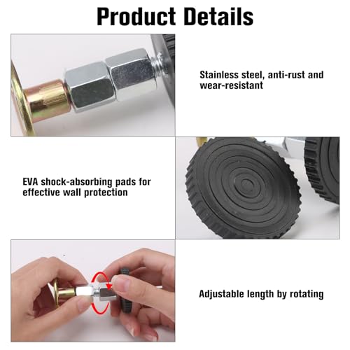 IBEIKE Adjustable Threaded Headboard Stoppers for Bed - 4pc Anti-Shake Bed Noise Stoppers, Prevent Rocking Headboard Pad Stabilizer Bumper for Ho