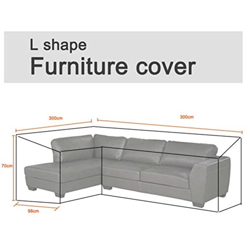 Garden Furniture Covers waterproof, 210D L-Shape Garden Sofa Covers, Rattan Corner Sofa Cover, outdoor corner sofa cover with Waterproof Tape (21