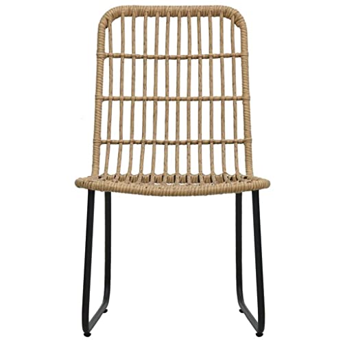 TJLSS 5 Piece Outdoor Dining Set Poly Rattan and Glass
