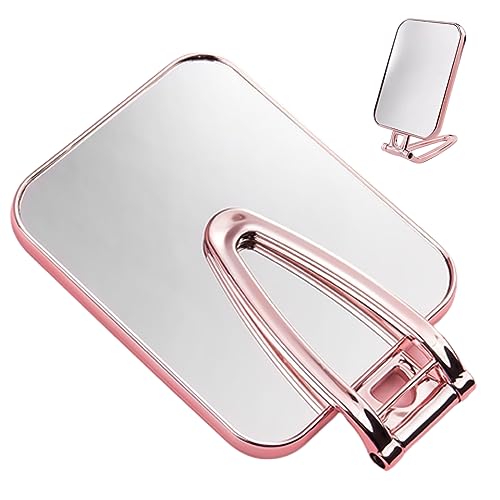 Magnifying Makeup Mirror Double Sided Vanity Mirror Handheld or Stand Travel Mirror Folding Make Up Mirror for Makeup Application Tweezing Blackh