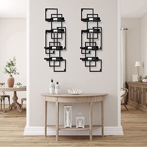 Lsoiup Metal Wall Mounted Wine Racks Hanging Wine Bottle Display Organizer Holder Matte Black DIY Home Kitchen Bar Decor Shelf