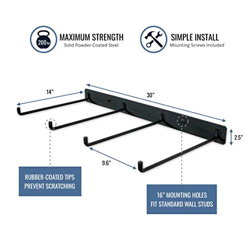 StoreYourBoard BLAT Chair Double Storage Rack, Wall Mount Hooks, Holds 200 lbs, Folding, Patio, Camping, and Beach Chairs