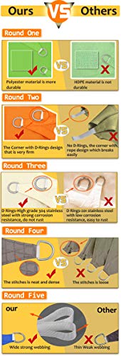 Greenbay Sand Patio Anti-UV Shade Sail - 3x3m Square - Gazebo Sail Awning Canopy