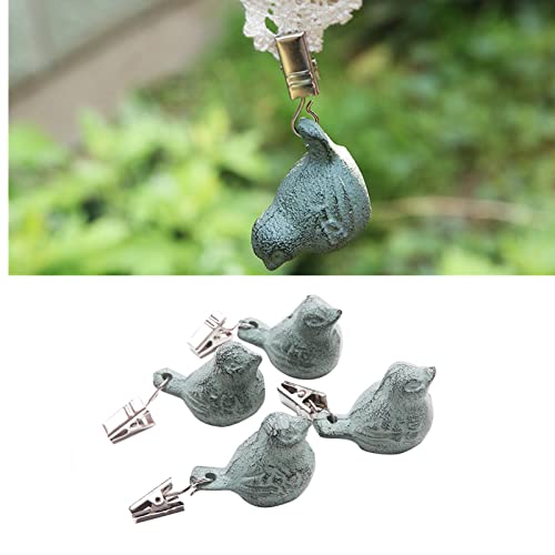 MOVKZACV 4 Pieces Tablecloth Weights Clips, Iron Antique Bird Pendant Tablecloth Clip Weights, Table Cloth Weights Clip On Heavy For Outdoor Tabl