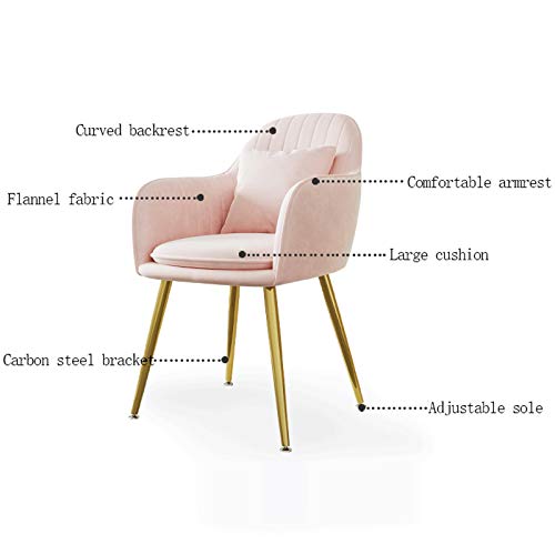 Modern Kitchen Dining Room Chairs Velvet Dining Chair Metal Legs Living Room Chairs With Armrests Backrest Kitchen Dining Chairs (Color : White,