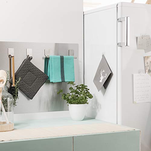 Compactor Magnetic Small Kitchen Towel Rail for Fridges and Metal Surfaces, Stainless Steel, (0,9 & 1,2 mm, Tube = 12 mm), Chrom, 23.5 x 4.5 x 6.