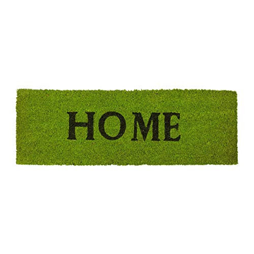 Relaxdays Narrow Coir Doormat HOME Print Anti-Slip Rubber PVC Underside Long Welcome Mat for the Balcony, Patio, Hallway, etc 1.5 x 75 x 50 cm, N