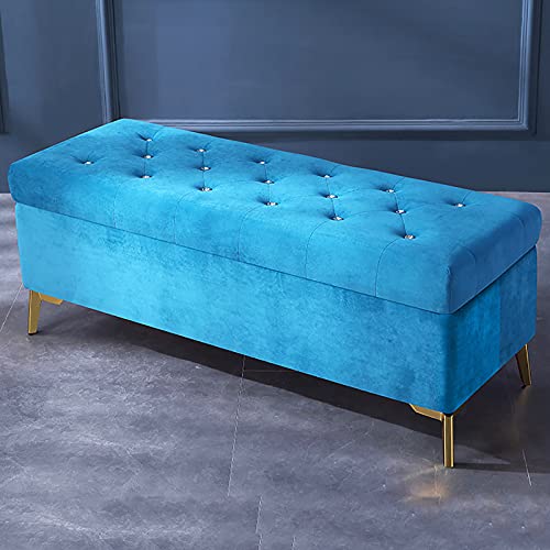 Luxurious Crystal Button Storage Bench,Velvet Upholstered End of Bed Bench,Modern Decoration Furniture Living Room Footrest Entryway Shoe Bench-D