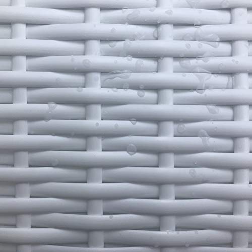 Mhome Plastic Woven Rattan Repair Material for Outdoor Garden Patio Furniture, Durable Wicker Bench Chair Table Repair Kits (White)