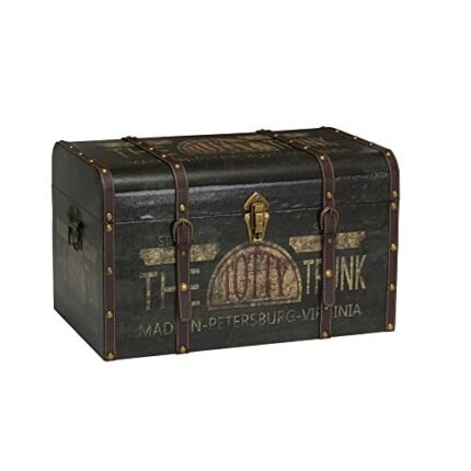 Household Essentials 9243-1 Large Vintage Decorative Home Storage Trunk - Luggage Style, Brown
