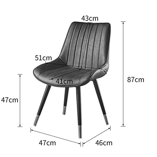 Modern Kitchen Dining Room Chairs Dining Chairs PU Leather Chairs With Black Metal Legs Seat And Backrests Kitchen Living Room Lounge Counter Cha