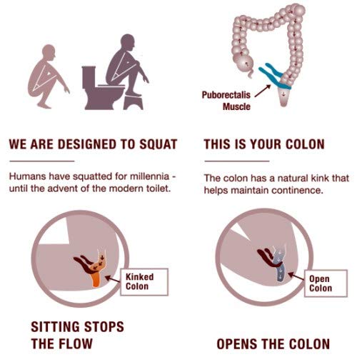 7" Bathroom Toilet Stool, Medically Tested Squatting Toilet Stool, Non-invasive Remedy for Haemorrhoids, Constipation, IBS, Flatulence, Bloating