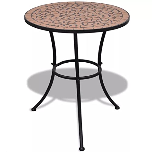 TJLSS Bistro furniture 3 pcs Ceramic tiles Terracotta decorative and functional garden furniture set