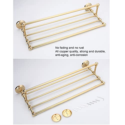 HIGOH Towel Racks,Bathroom Towel Rack Wall Mounted Towel Holder,All-Copper Bath Towel Rack,Bathroom European Towel Holder,Bathroom Rack Bathroom