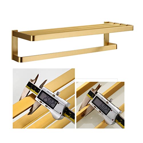 HIGOH Towel Racks, Bathroom Towel Rack Wall Mounted Towel Holder,Brass Bathroom Accessories Copper Towel Rack Bar,Bathroom Shelf,Towel Holder,Bat