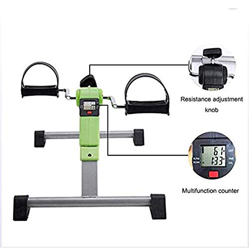 LUNEZY Folding Arm and Leg Pedal Exerciser Indoor Portable Mini Exercise Bike Gym Fitness Leg Cardio Training Resistance Adjustable with LCD Disp