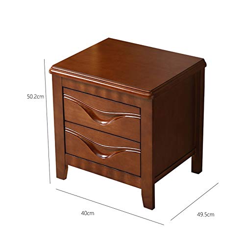 JYDQM Double Drawer Design Locker Solid Wood Bedside Table Nordic, Simple and Bedroom Bedside Table