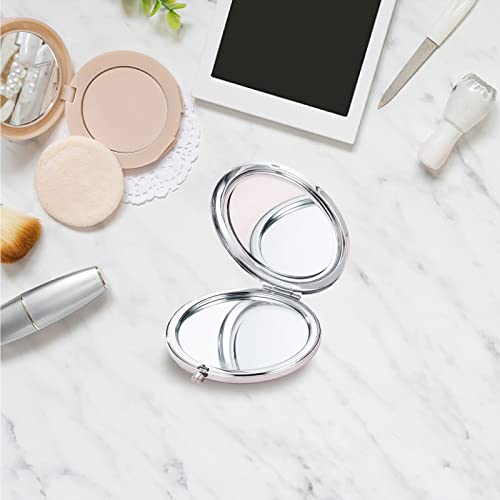 CREATCABIN Daughter Gifts Makeup Mirror Inspirational Quote Travel Compact Pocket Engraved Mirror Two-sided Folding Gift for Women Girls Graduati