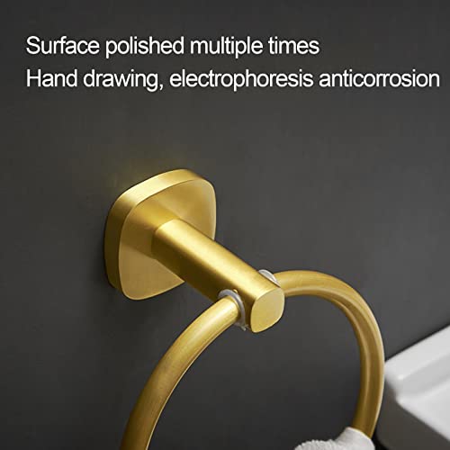 HIGOH Towel Racks,Bath Towel Holder,Bathroom Hand Towel,Nordic Towel,Bathroom Towel Rack,Brushed Simple Space Aluminum round Towel Hanger