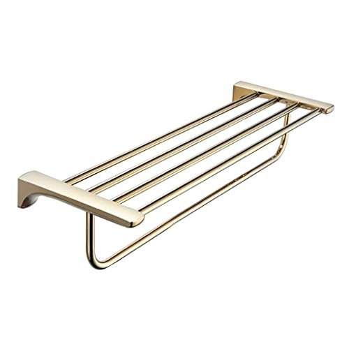 N/A Wall Mounted Towel Rack Bathroom Hotel Rail Holder Storage Shelf Stainless Steel,62x20x12cm