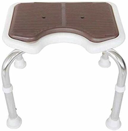 Bath Stools,Shower Stool Bathroom Seat Bath Chair Stainless Steel Adjustable Height Non-Slip Disabled Elderly Woman with 150 Kg