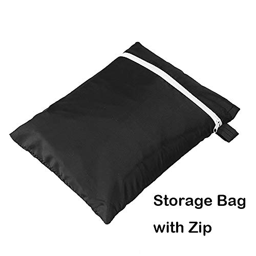 Folding Reclining Chair Cover, 210D Oxford Fabric Garden Stacking Chair Covers, Patio Folding Sunbed Sun Lounger Covers with Storage Bag (Black)