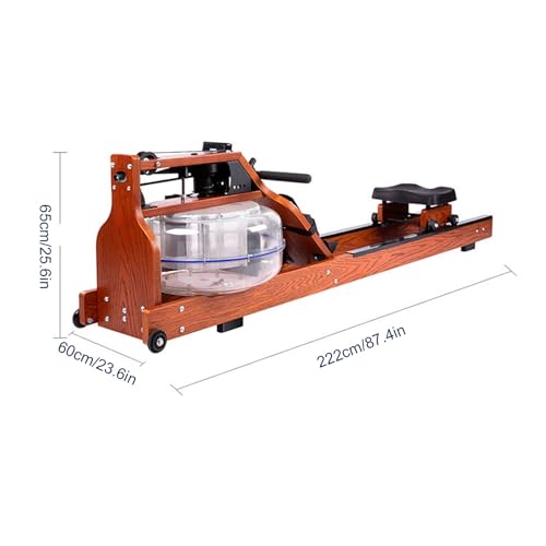 HAWEWE Rowing Machine For Home Use Water Resistance Oak Wood Folding Rower Machine With LCD Monitor Cardio Equipment 264lbs Weight Capacity