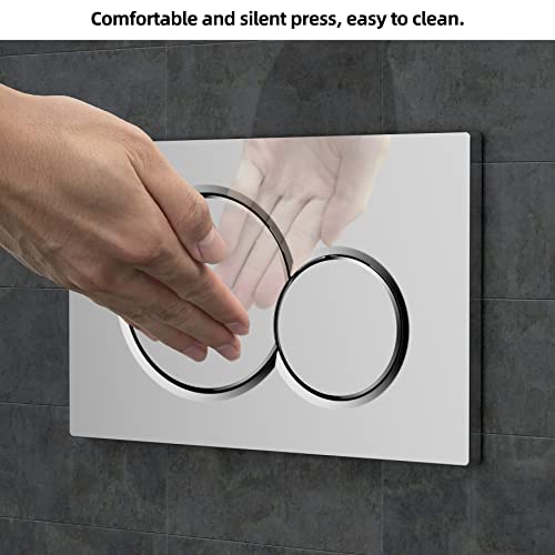 Hibbent Actuator Plate Sigma01 Compatible with GEBERIT - Chrome Plastic for Dual Flush 1 Piece