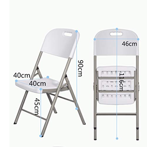EYHLKM Folding Chair Dining Chair, White Thick Household Portable Folding Design Desk Chair