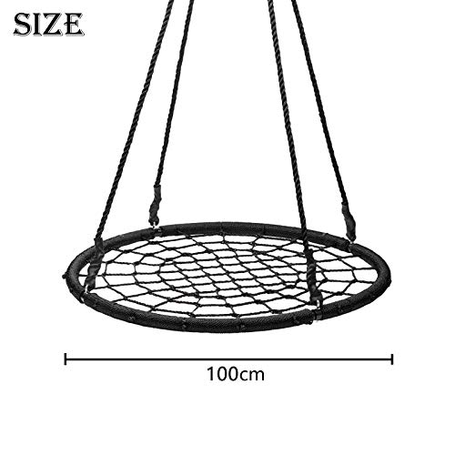 Display4top Outdoor Swing, Giant 40" Round Web Tree Net Swing Swing Set Anchors Hanging Ropes 400 lbs Capacity, Adjustable length hanging ropes E