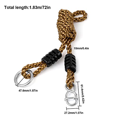 DEANKEJI 2 Pcs Swing Ropes Adjustable 1.8M Extension Rope Swing - Tree Swing Straps - Adjustable Hanging Ropes Suitable for Camping Hammocks, Swi