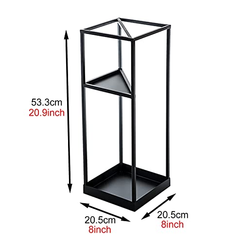 NMDCDH Umbrella Stand Modern Black Long Short Umbrella Holder, Creative Geometric Canes Golf Clubs Stand with Drip Tray, for Home Hotel Hallway E