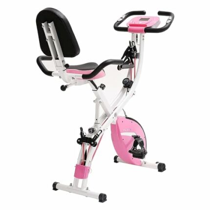 PLENY Folding Exercise Stationary Bike | 3-in-1 Foldable Indoor Cycling Exercise Bike | Magnetic Upright Workout Bike with Arm Exercise Resistanc