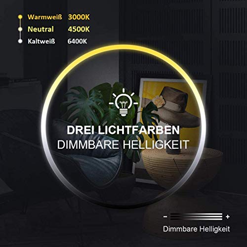 LED Lighted Bathroom Mirror, Touch Switch Control, Anti-Fog Function, IP44 Waterproof, Wall Mounted Backlit Lighted Makeup Vanity Mirror Over Cos