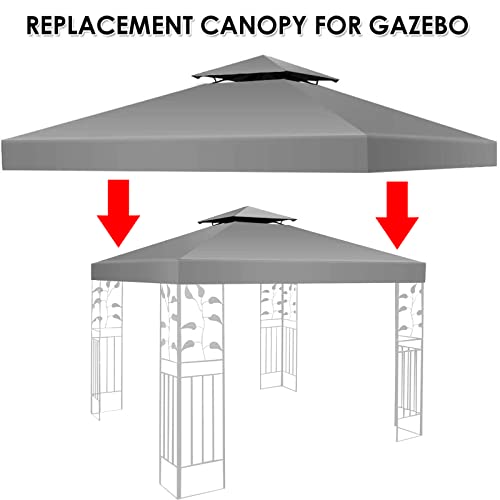 Gazebo canopy replacement covers 3x4M,Outdoor gazebo Waterproof Canopy,with 2 Tier Roof,Patio Replacement Tent Top Canopy,Outdoor Garden Patio Pa