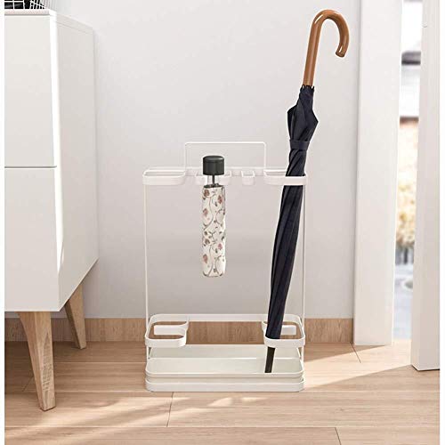 MiroDo Umbrella Stands Umbrella Stand Metal Handle Drip Tray Home Office Lobby Decorative Storage Rack Walking Stick Storage Bin Stand (Color : W