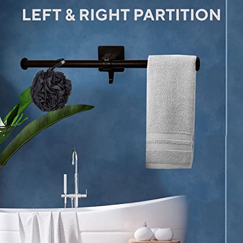 eeee Aluminum, Stainless Steel Self Adhesive Kitchen or Bathroom Towel Rail Wall Mounted Towel Holder Bath Towel Rail for Bathroom Matte Black Mo
