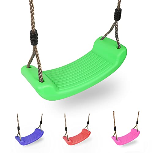 Swing Seat - Toddler Baby Child Outdoor Garden With T-Bar Adjustable Rope Sturdy High Back Chair - Red